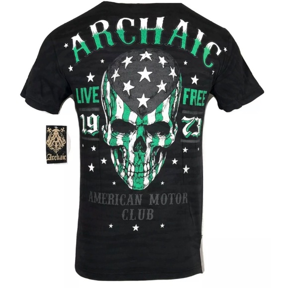 ARCHAIC by AFFLICTION Mens T-Shirt FLAG SMASHER - Picture 4 of 8
